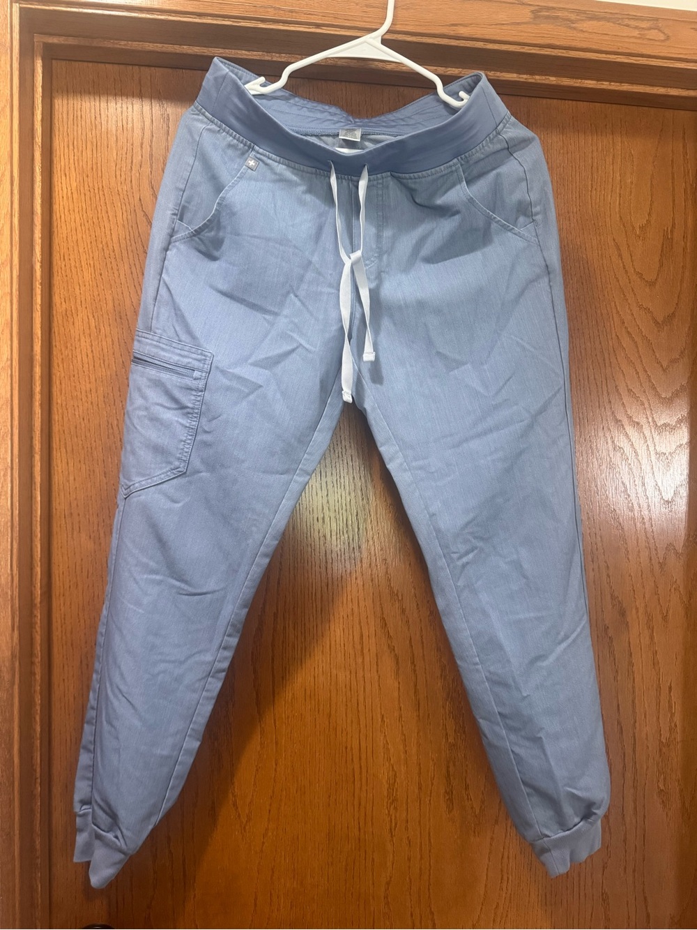 Women’s Light Blue Drawstring Jogger Pants-Figs